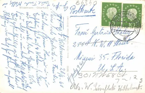 B4340 Germany Wildemann Oberharz 1960 Front/Back Scan