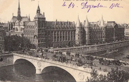 BF11646 le pont au change et le plais de justoce paris france front/back image