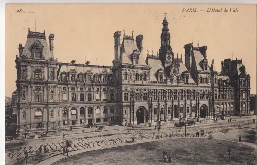 BF11651 l hotel de ville paris france front/back image