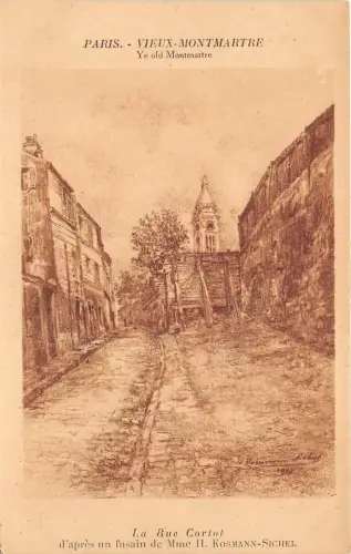 B2743 Frankreich Paris Montmartre La Rue Cortot PPC Front/Back Scan