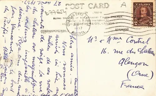 B77654 lake louise canada scan front/back image