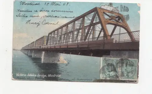 B77473 montreal victoria bridge hubilee canada scan front/back image