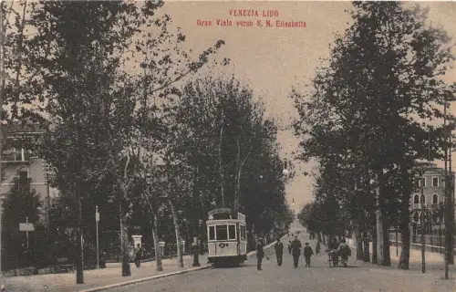 Lot 49 venezia lido venice gran viale verso s m elisabetta strassenbahn italien