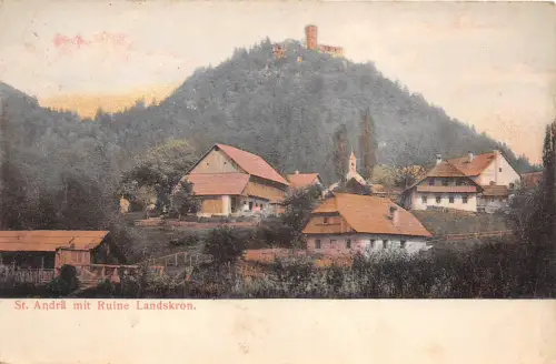 B71504 Sankt Andrä Ruine landskron 1900 2 Scans Slowenien SandreÅ3/4 Österreich