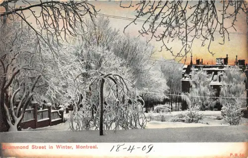 br105480 drummond street in winter montreal canada