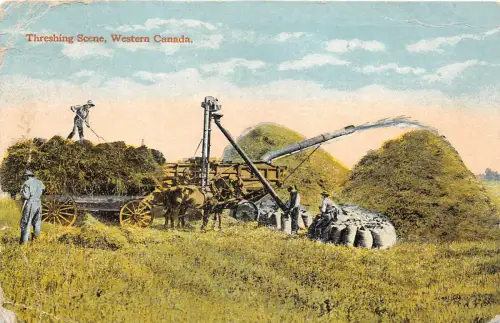 br106332 Dreschszene Western Canada