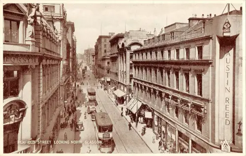 BR75380 Renfield Street Looking North Echtfoto Straßenbahn Straßenbahn Glasgow Schottland