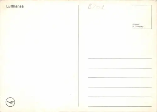 B0201 Aviation Germany Lufthansa Official PPC Front/Back Scan