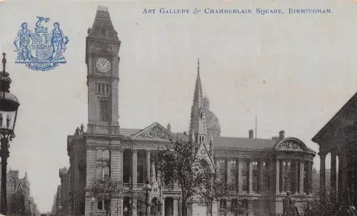 uk12329 art gallery and chamberlain square birmingham real photo uk