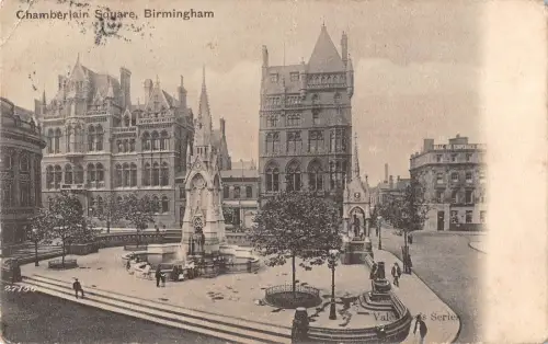 uk12332 chamberlain square birmingham real photo uk