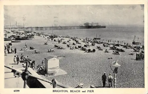 uk30283 beach and pier brighton real photo uk