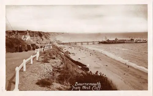 BR93954 Bournemouth from West Cliff Echtfoto Schiff Bateaux UK