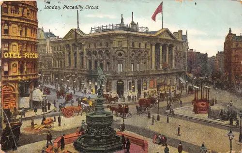 BF34590 Piccadilly Circus Animation London UK Front/Back Scan