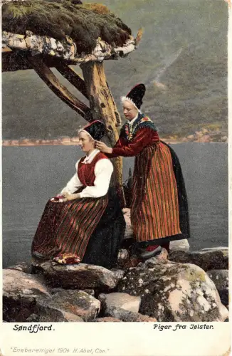 B71319 Sondfjord Piger fra Jolster Folklore Tracht Norwegen