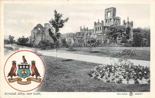 br108380 kirkstall abbey near leeds uk heraldic patriotic