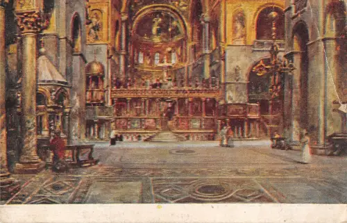 BR71005 venezia interno chiesa s marco postkarte gemälde italien