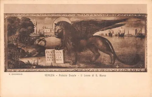 BR70978 Venezia Postkarte Palazzo Ducale Il Leone di S Marco Gemälde Italien