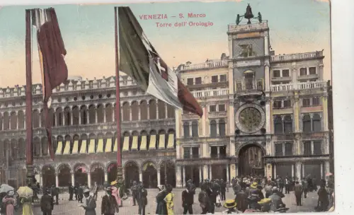 B82729 venezia s marco torre dell orologio italy front/back scan