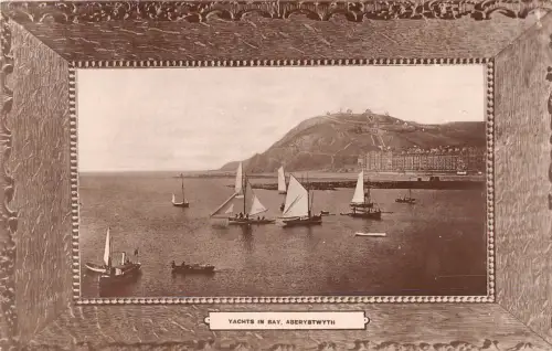 uk32777 yachten in bay aberystwyth wales real photo uk