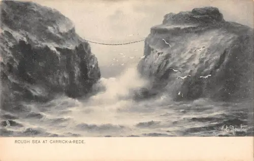 BR93620 raue See bei Carrick eine rote Postkarte Gemälde Nordirland