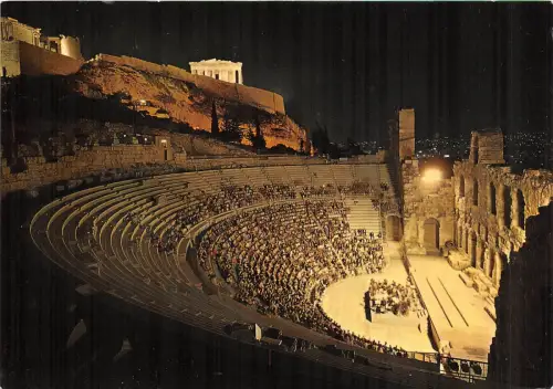 BG12145 athens l acropole et l odeon de herod atticus illumines greece