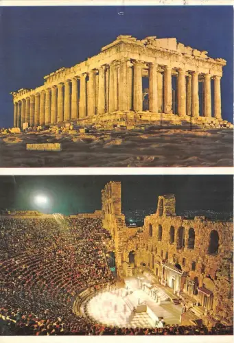 BG12168 Athen Akropolis der Parthenon beleuchtetes Griechenland