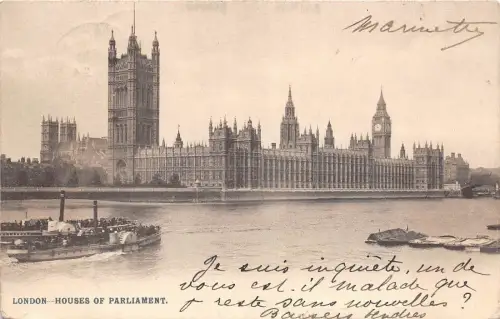 BR61038 Houses of Parliament Schiff Bateaux London UK