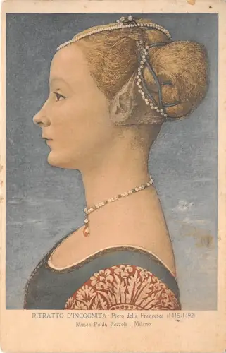 B75098 ritratto d incognita pietro della francesca milano Gemälde Postkarte