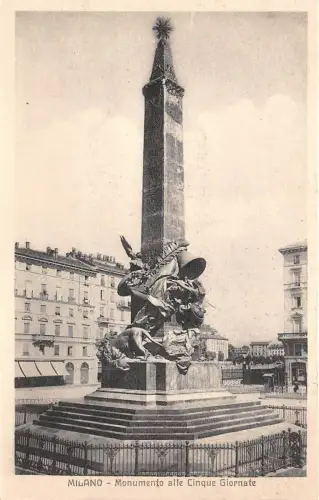 B3837 Italy Milano Monumento alle Cinque Giornate Front/Back Scan