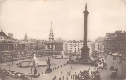 B86045 trafalgar square double decker bus car london uk