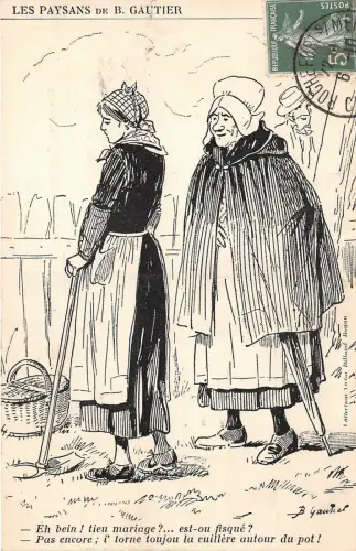 Lot256 alte und junge Frauen les baysans de b gautier Künstler signiert Frankreich TCV