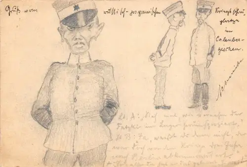 Lot255 AK Gemälde Deutschland Handarbeit Militär Limmer Hannover