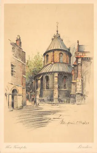 BR58352 The Temple London Gemälde Postkarte UK