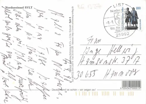 BG13277 Grusse von der Insel Sylt Leuchtturm Germany