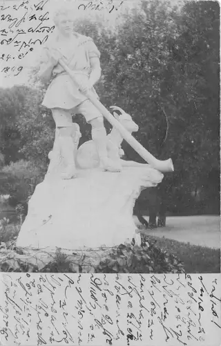 bg18442 Zürich Statue Echtfoto PPC 1899 Schweiz
