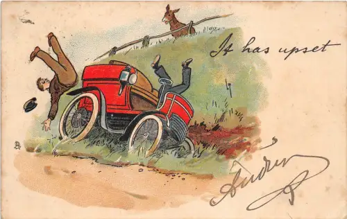 Lot255 Autounfall Esel Künstler signiert Thackeray uk raphael tuck wegschreiben
