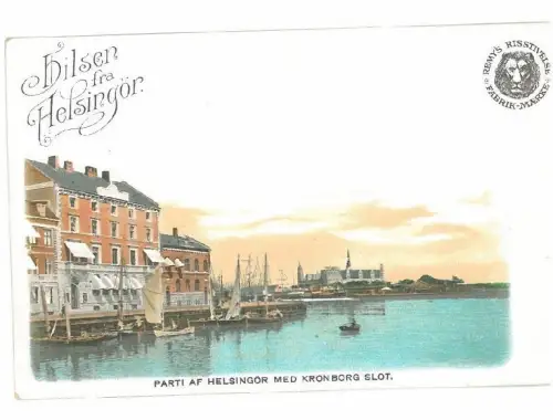 B82404 Denmark Helsingor Med Kronborg Slot Litho perfektes Vorder-/Rückbild