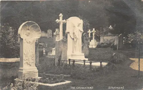 uk40036 church yard stanmore london real photo uk