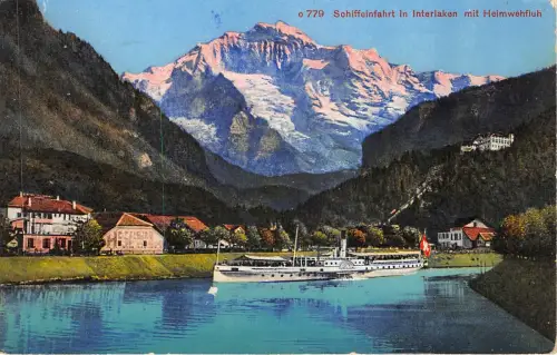 Lot 53 schweiz schiffseinfahrt in interlaken mit heimwehfluh