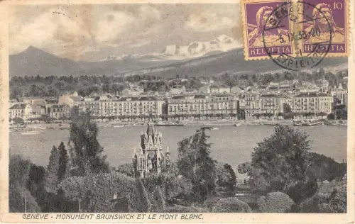 Lot 53 switzerland geneve geneva monument brunswick et le mont blanc