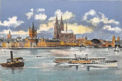 Lot 56 Coln Köln Deutschland Gemälde Postkarte Schiff Köln
