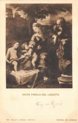 Lot 53 hauser y menet spanien madrid gemälde postkarte urbino sacra familia 2