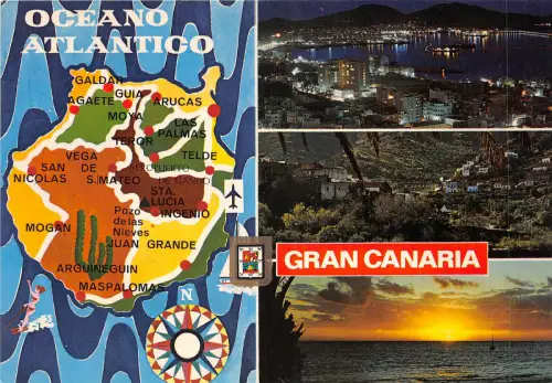 Lot 42 Spanien Gran Canaria Kanarische Insel Karte Multi Ansichten