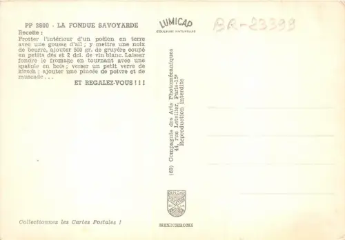 BR23399 La Fondue Savoyarde recette frankreich