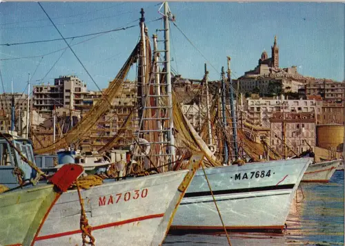BF12724 marseille le vieux port ship port des chalutiers france front/back image