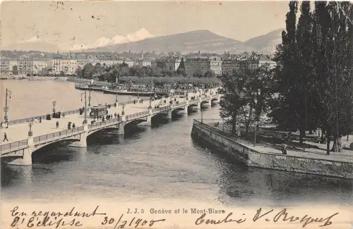 Lot 55 geneve geneva et le mont blanc switzerland ship