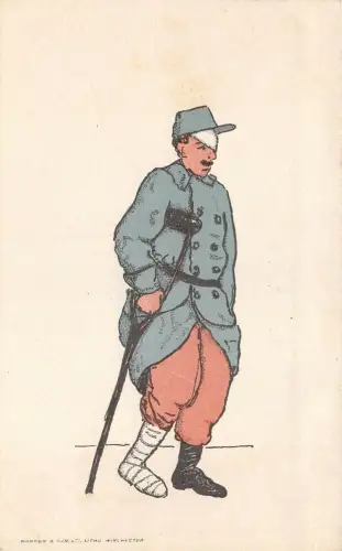 Lot306 Soldat verletzt UK Postkarte Militär Wat Winchester
