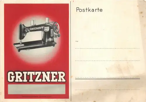 Lot227 Nähmaschine Gritzner Werbung Deutschland