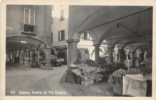 Lot182 Lugano Arkaden Vía Pessina Schweiz Obstmarkt Echtfoto