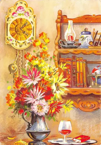 BR21414 Gemälde Postkarte Fleur Blumen